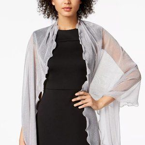 Ruffle-Edge Metallic Evening Wrap